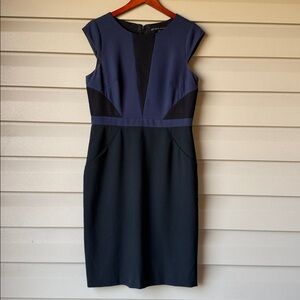 ANTONIO MELANI Midi Dress Navy and Black‎